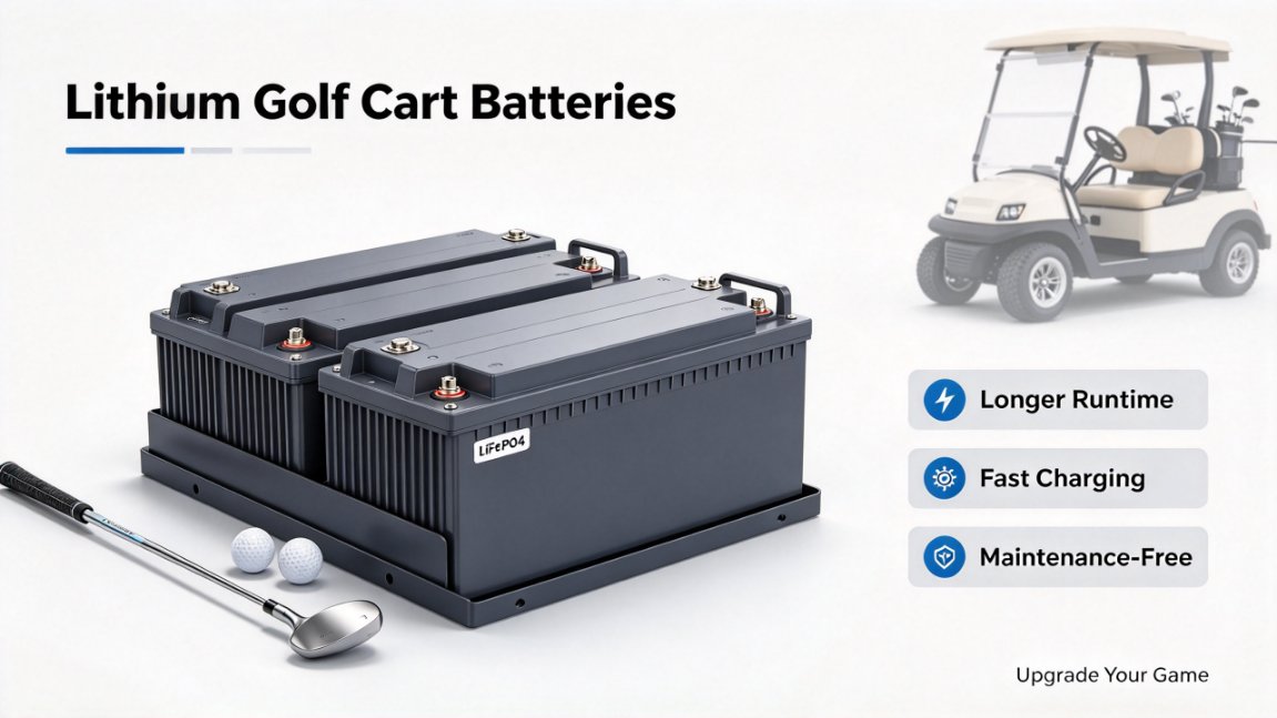 Lithium golf cart battery for on-course performance