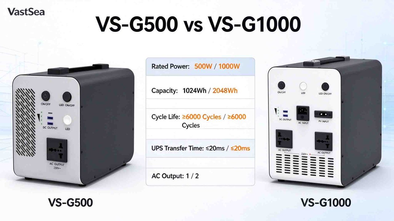 VastSea VSG1 series portable power station for camping RV home emergency backup
