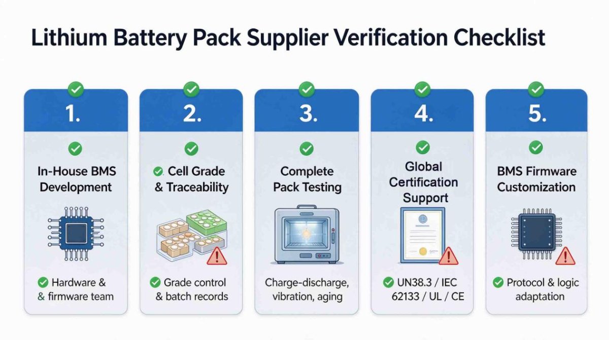 Lithium battery pack supplier verification checklist for OEMs